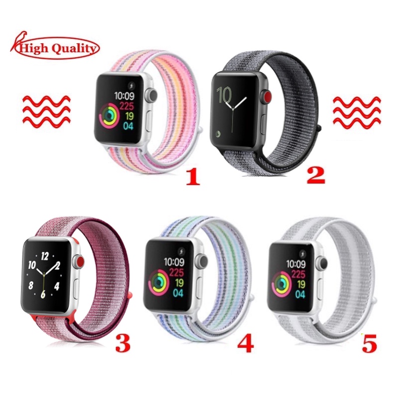 Dây Nylon Sọc Cao Cấp Apple Watch Series 7/6/5/SE/4/3/2/1 Size 38-40-41-42-44-45