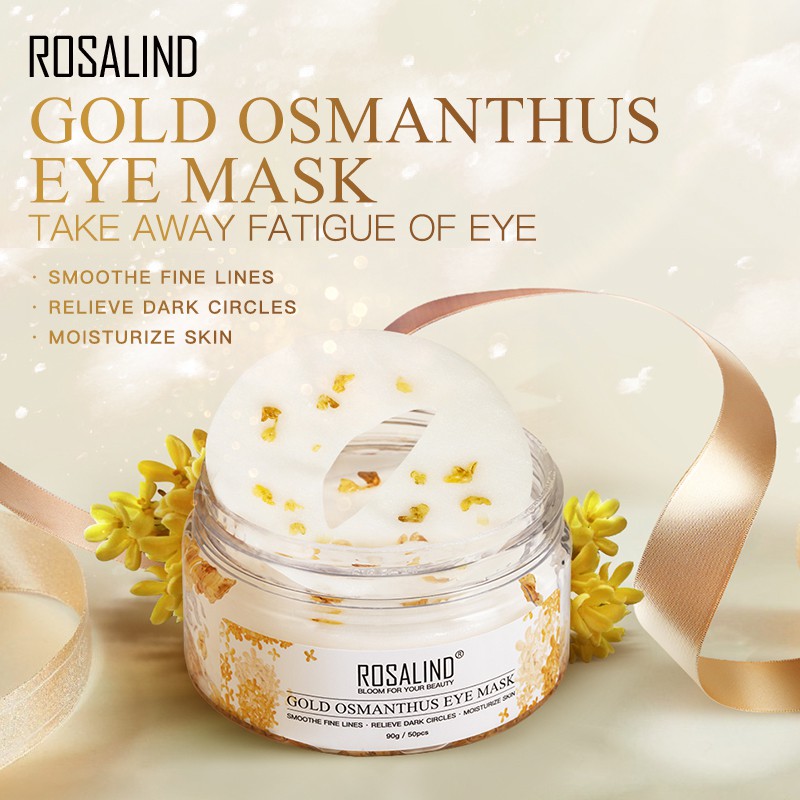 Bộ 50 mặt nạ mắt vàng hoa mộc thương hiệu ROSALIND | BigBuy360 - bigbuy360.vn