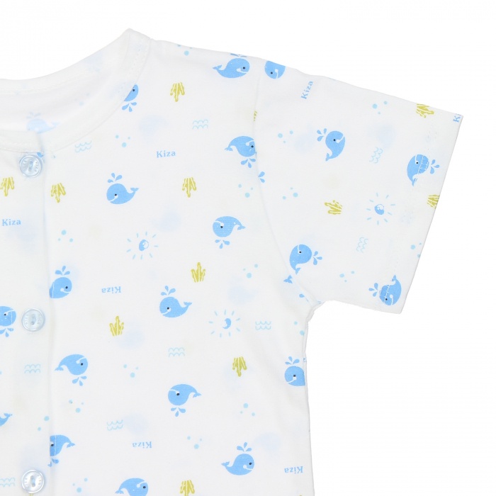 Áo sơ sinh Kiza cộc in hình cá heo