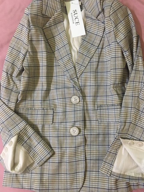 (Hàng Có Sẵn ) Áo Blazer kẻ mẫu mới 2020 (có ảnh chụp thật chất vải) | BigBuy360 - bigbuy360.vn