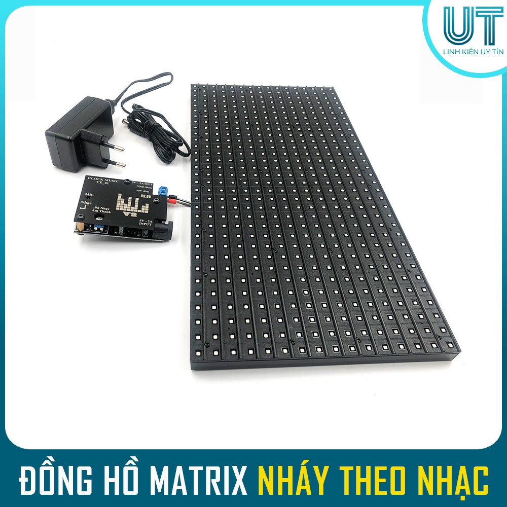 Đồng hồ MATRIX P10 nháy theo nhạc báo thời thời gian nhiệt độ (Full hiệu ứng)