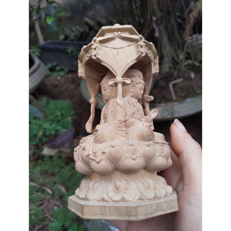 Tượng phật tam thánh gỗ thơm