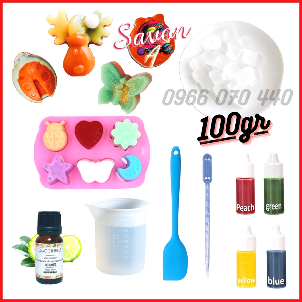 BỘ KIT LÀM XÀ PHÒNG THỦ CÔNG - SET LÀM XÀ PHÒNG HANDMADE DIY-  01 BỘ 10 MÓN ĐẦY ĐỦ NGUYÊN LIỆU DỤNG CỤ - SOAP MAKING KIT