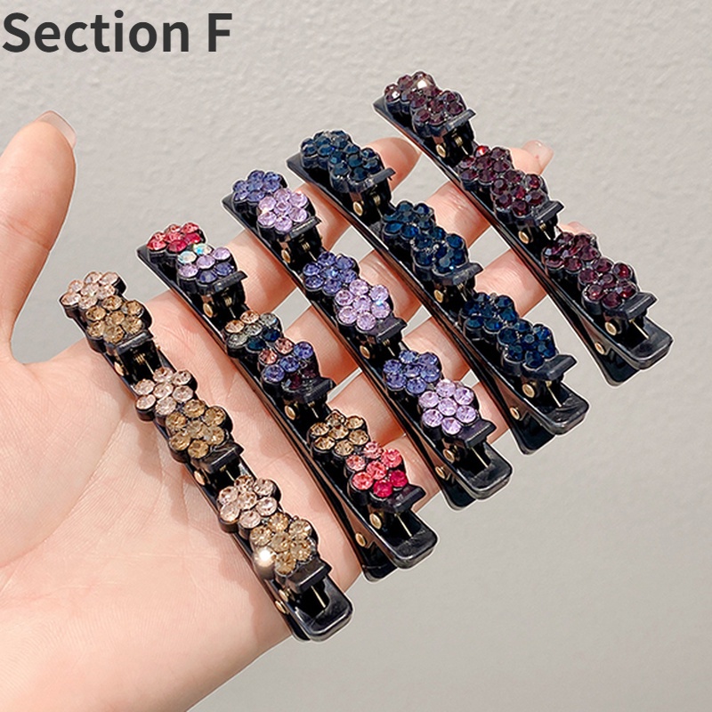 Set 7 Kẹp Tóc Mỏ Vịt Bện Lưới Màu Đỏ Mới