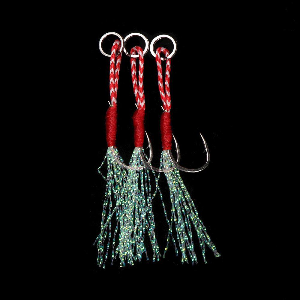 LETTER Outdoor Feather Fishing Hooks with Line Single Hook/Double Hook Lures Two Hook Tackle Barbed Treble with Feather High Carbon Steel Hot Crank Baits