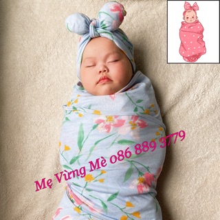 Quấn chũn vải cotton chống giật mình cho bé sơ sinh