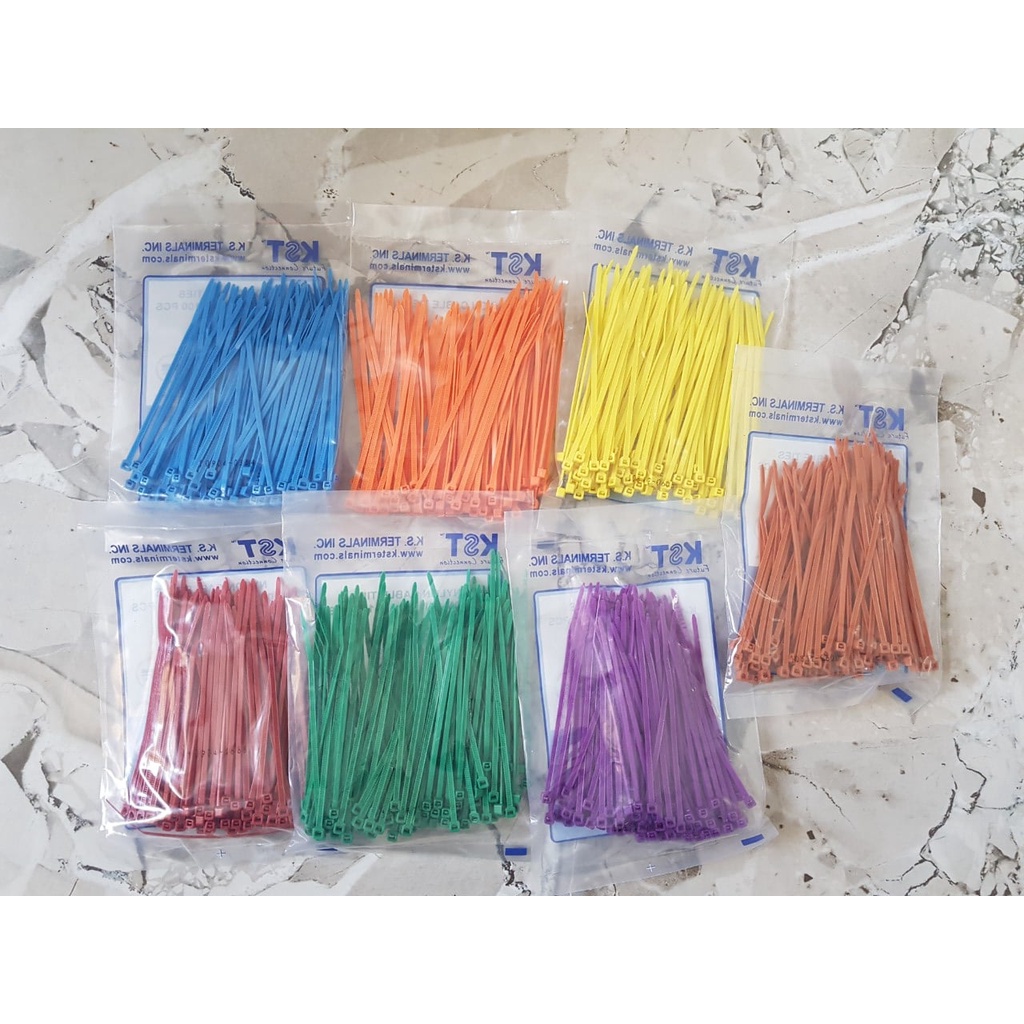 [ĐT] Sét 100 sợi màu dây rút nhựa Đài Loan dùng đánh dấu gia súc gia cầm linh kiện làm vườn màu ngẫu nhiên