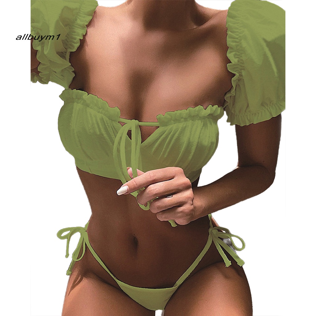 Bộ Bikini Hở Vai Mềm Mại Có Thể Điều Chỉnh Quyến Rũ Cho Nữ