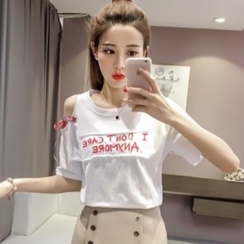 Áo Thun Nữ Tay Lửng Hở Vai Dáng Rộng Phong Cách Hàn Quốc Dễ Phối Đồ Thời Trang Cho Áo phông Nữ WT-TX-47
