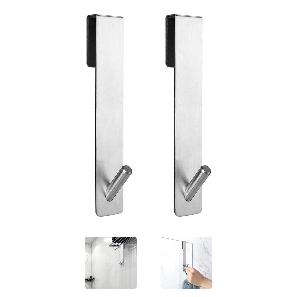 Set 2 Móc Treo Đồ Bằng Thép Không Gỉ Chống Nước Cho Phòng Khách / Phòng Tắm