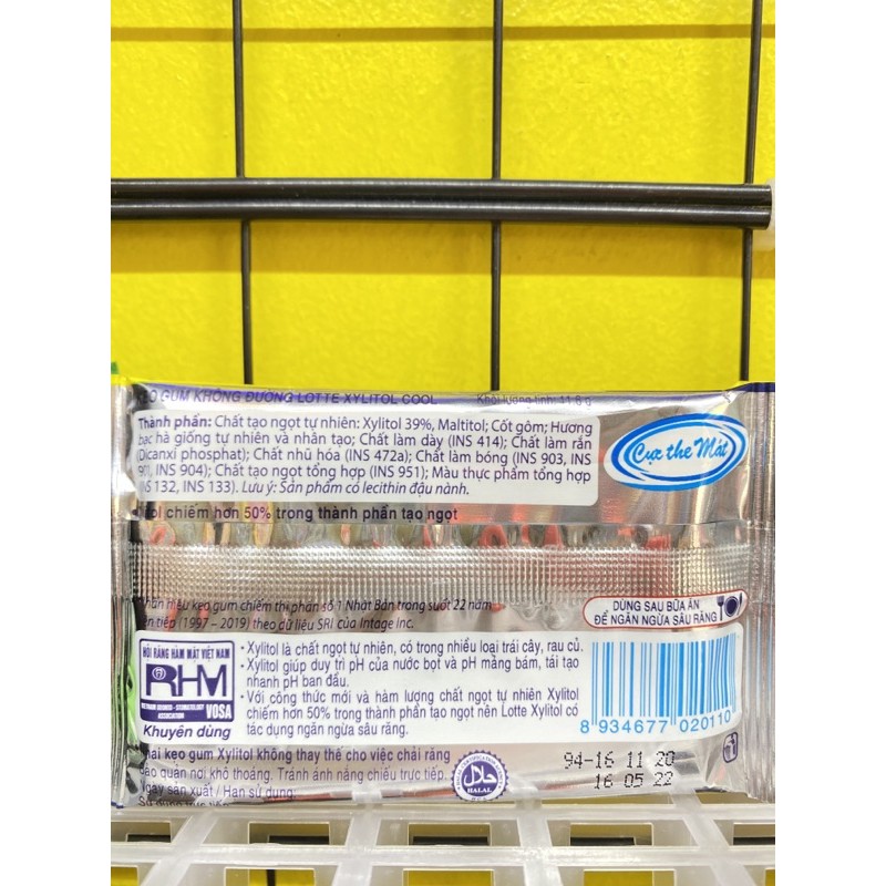 Kẹo gum không đường Lotte Xylitol vỉ 11.6g