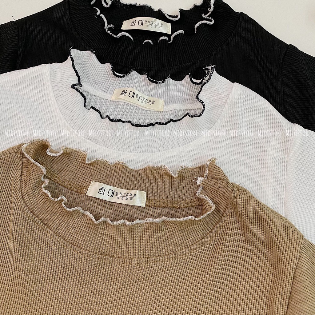 Áo Croptop gân viền