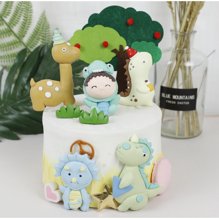 Khủng Long 3D Hoạt Hình Trang Trí Bánh Kem