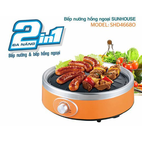 Bếp nướng hồng ngoại Sunhouse SHD4668 Cam