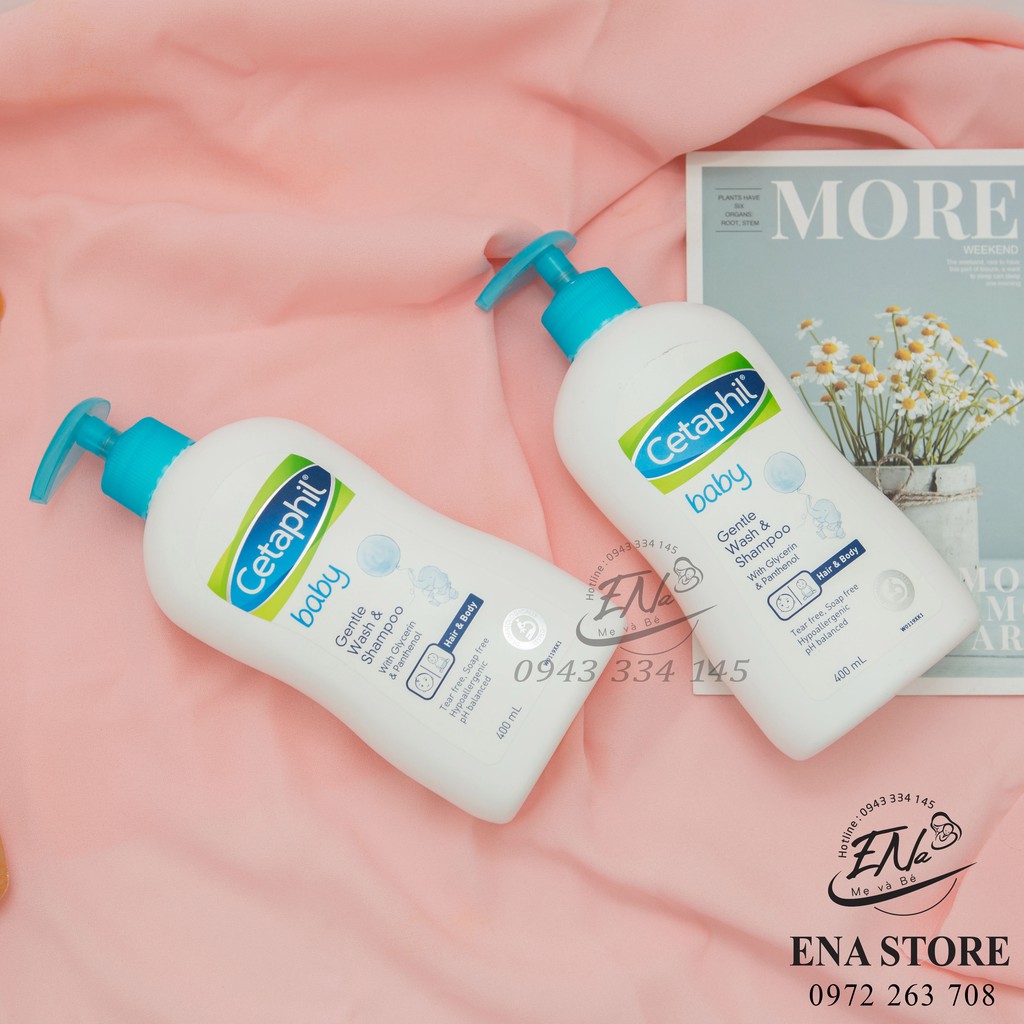 Sữa tắm gội Gentle Wash&amp;Shampoo Cetaphill 2 trong 1 cho bé