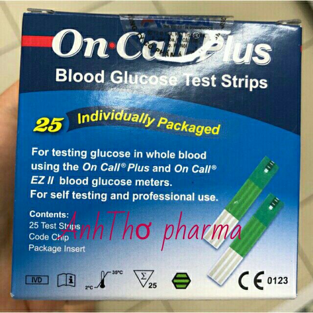 Que thử đường huyết On Call Pluss (hộp 25 que)