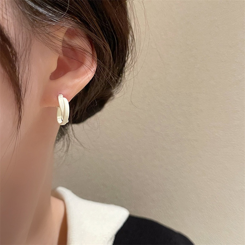 Khuyên tai bạc S925 hình chữ C thời trang Hàn Quốc cao cấp cho nữ F869