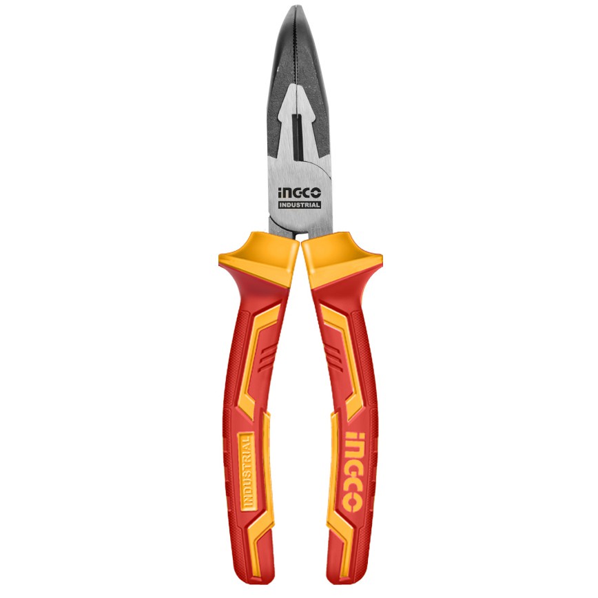 Kềm mũi cong cách điện 8"/200mm ingco HIBNP28208