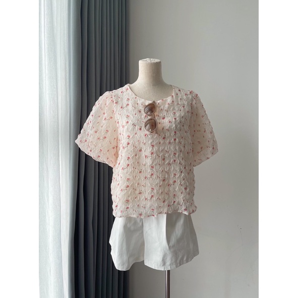 MI FLOWER SHIRT - áo hoa nhí voan tơ hai lớp Regen