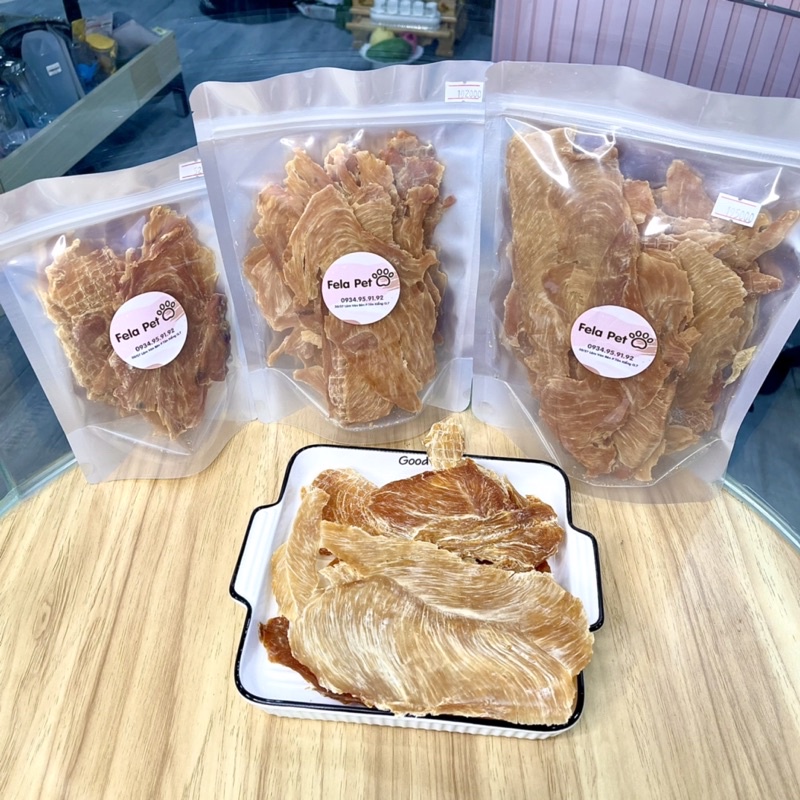 Ức gà sấy homemade cho chó