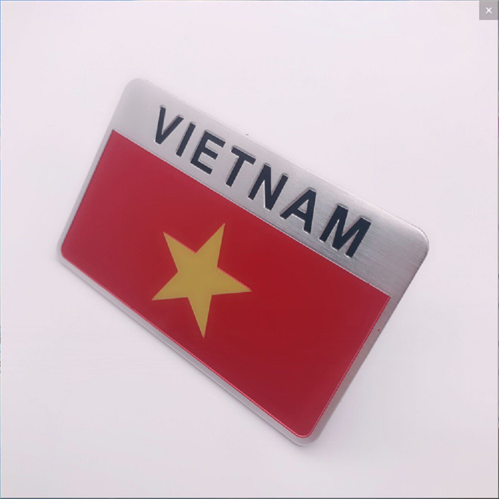 Miếng dán trang trí in họa tiết hình lá cờ Việt Nam 3D độc đáo