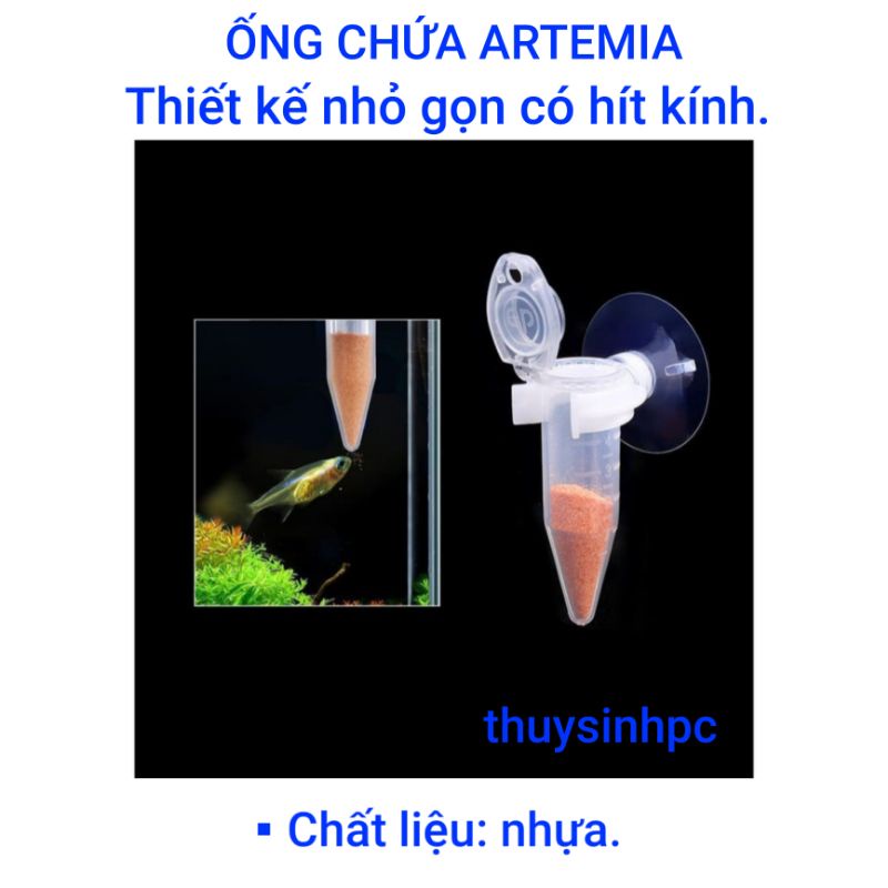 Ống chứa artemia cho cá ăn