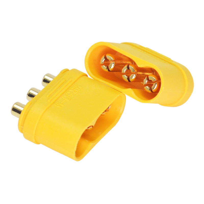 Set 5 Cặp Đầu Nối Chữ T MR60PB Male MR60 Female 3 Core Mạ Vàng Cho Máy Bay Điều Khiển Từ Xa