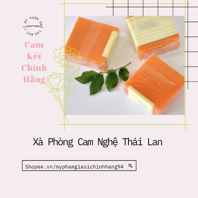 Xà Phòng Cam Nghệ Orange Natural Soap Thái Lan 65gr ❤️Hàng Xịn❤️ Xà Phòng Cam Nghệ Thái Lan