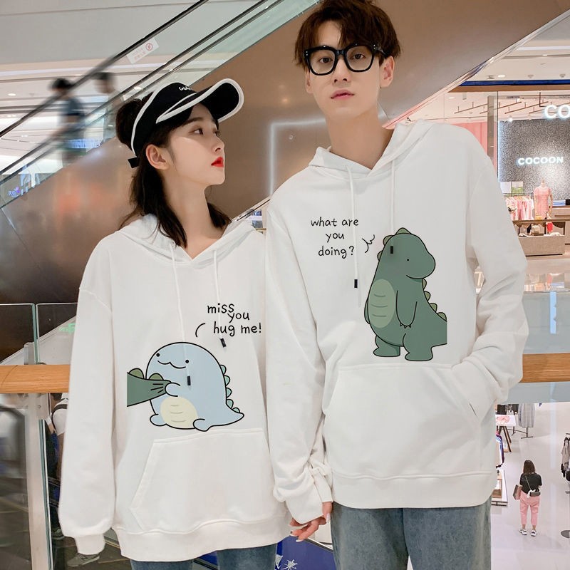 Các mẫu áo hoodie đôi hoạt hình chất nỉ bông dày siêu ấm 95