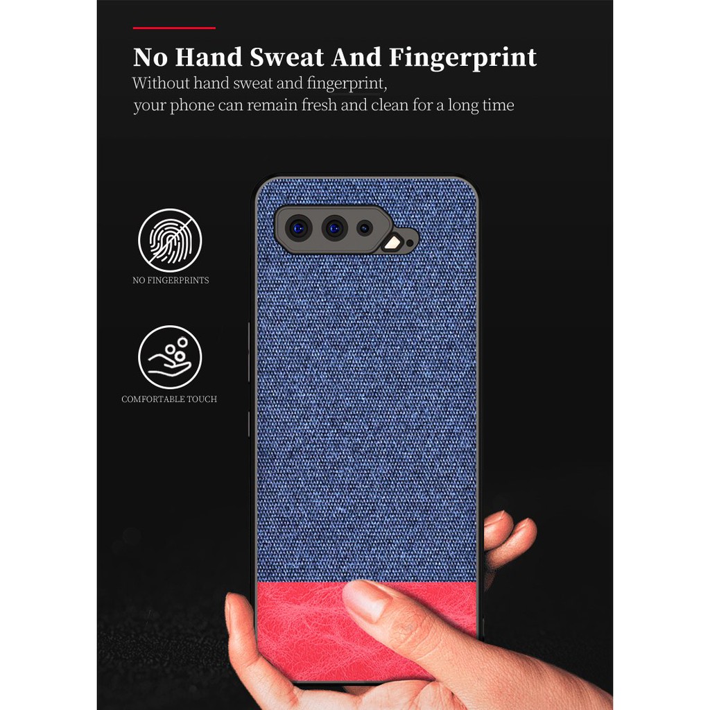 Ốp lưng Rog Phone 5 / 5 Pro chống sốc vải da thời trang cao cấp