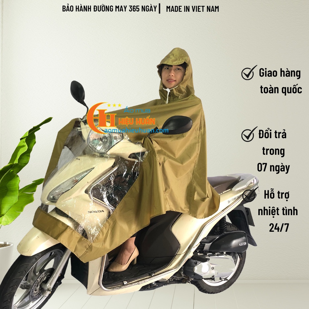 Áo Mưa 1 Người, 2 Người Choàng kính Vải Dù, Áo Mưa đi xe máy Aomuahieuhuan