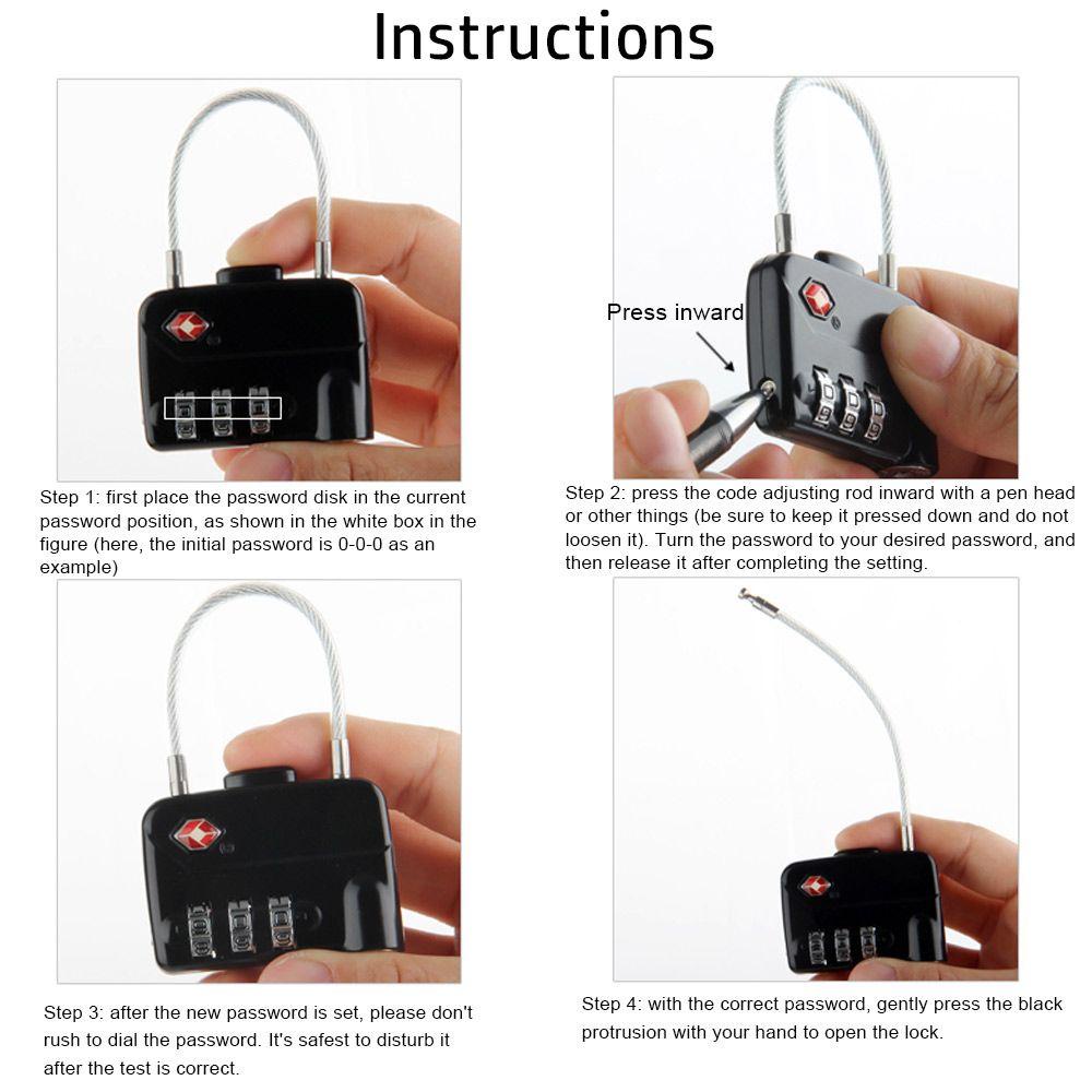 KUNHEV Ổ Khóa 3 Số Chống Trộm Chất Lượng Cao