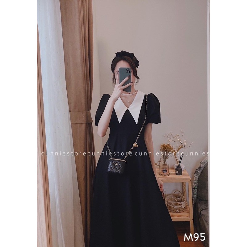 Đầm cổ sơ mi midi bigsize Kim Ngân 50=>90kg (M/L/XL/XXL) (SP000836) (Đầm tết )