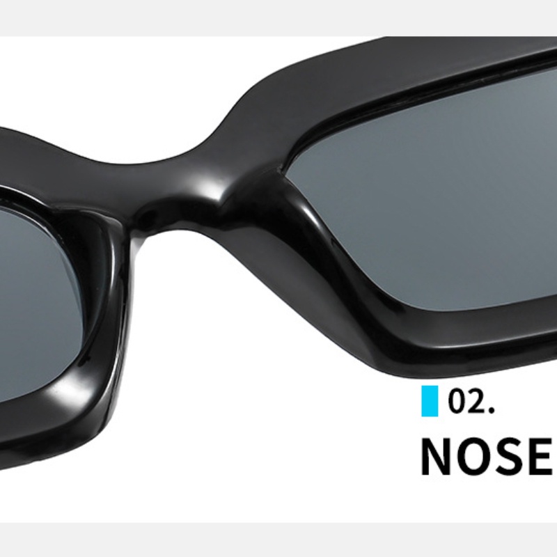 (KIQI-FASHION) COD Kính Chống Nắng UV Gọng Chữ Nhật In Chữ Tiếng Anh Phong Cách Phương Tây Cổ Điển Thời Trang Cho Nữ