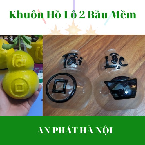 Combo 5 Khuôn tạo hình trái cây khuôn Hồ Lô 2 bầu loại mềm dùng tạo hình trái bưởi, đào tiên, dưa..., khuôn quất TÀI LỘC