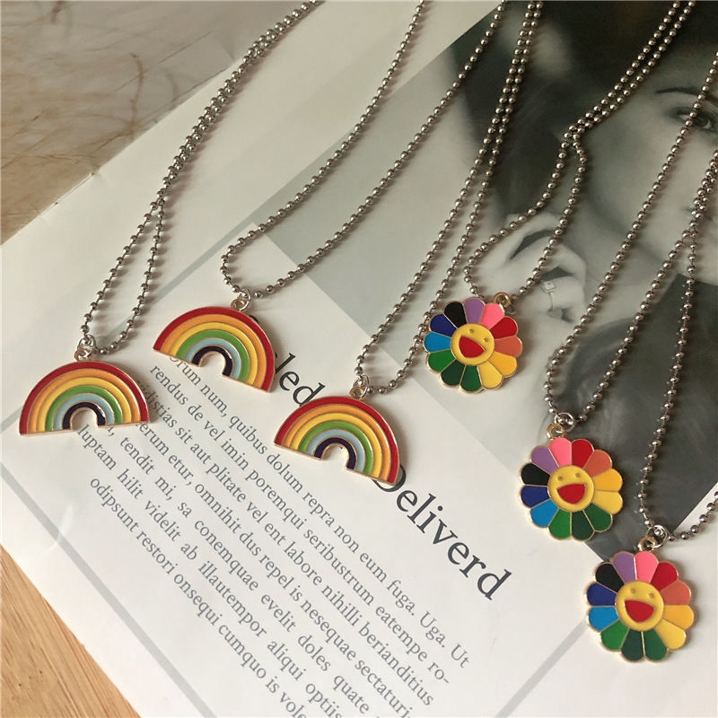 Dây Chuyền Hình Hoa Hướng Dương 22005 Tuku Di Hyuna Phong Cách Nhật Hàn Cho Cặp Đôi