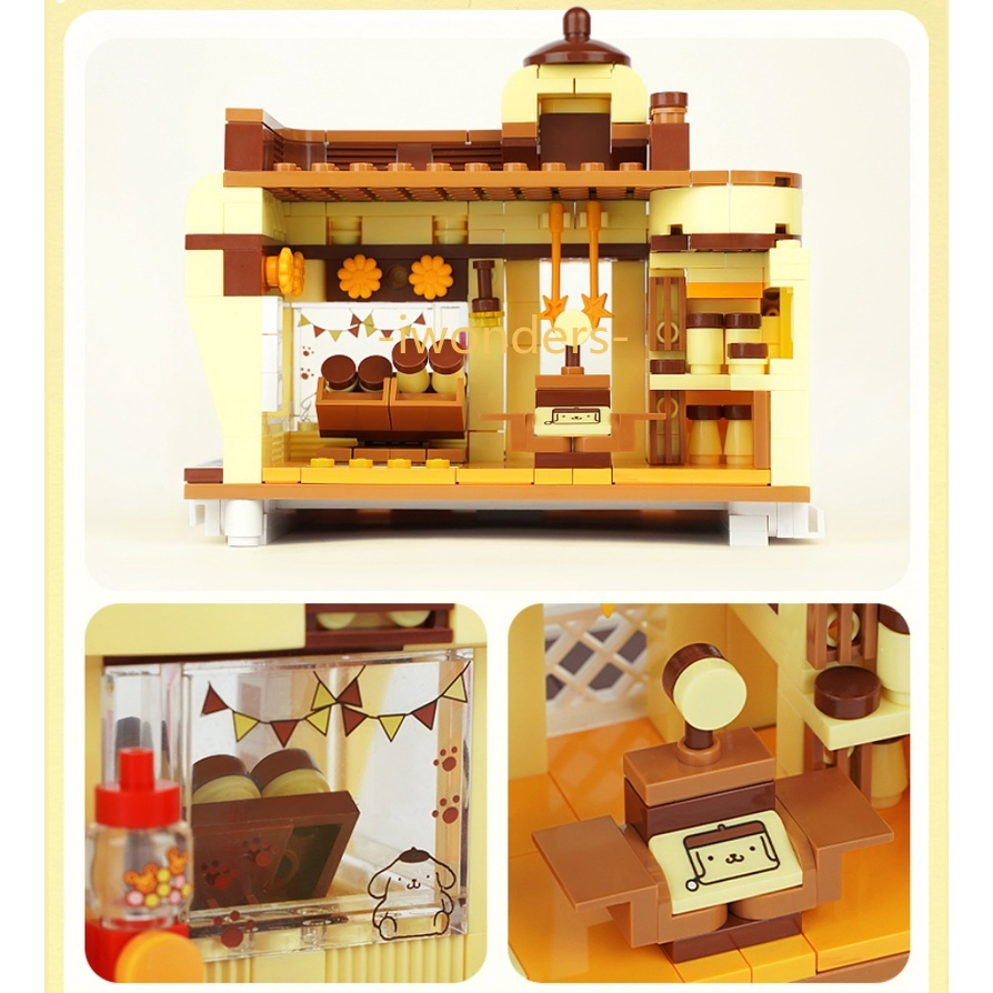 Sanrio Đồ Chơi Lắp Ráp Ngôi Nhà Kem Hello Kitty Kids education toys