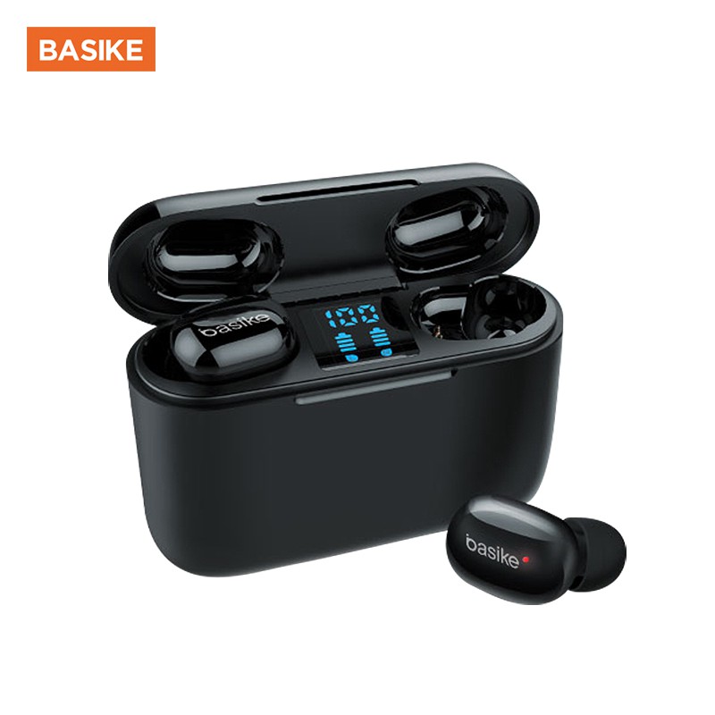 Tai Nghe Bluetooth BASIKE TW61 Có Màn Hình Kỹ Thuật Số Tương Thích Với Huawei Samsung Xiaomi Oppo iPhone 6 7 8 X 11 12