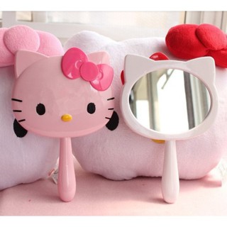 Gương Trang Điểm Cầm Tay Hình Hello Kitty Dễ Thương