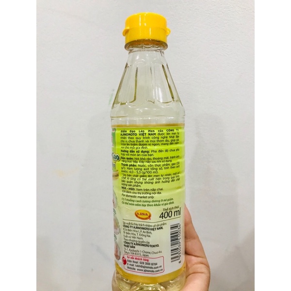 Giấm gạo lên men Ajinomoto 400ml