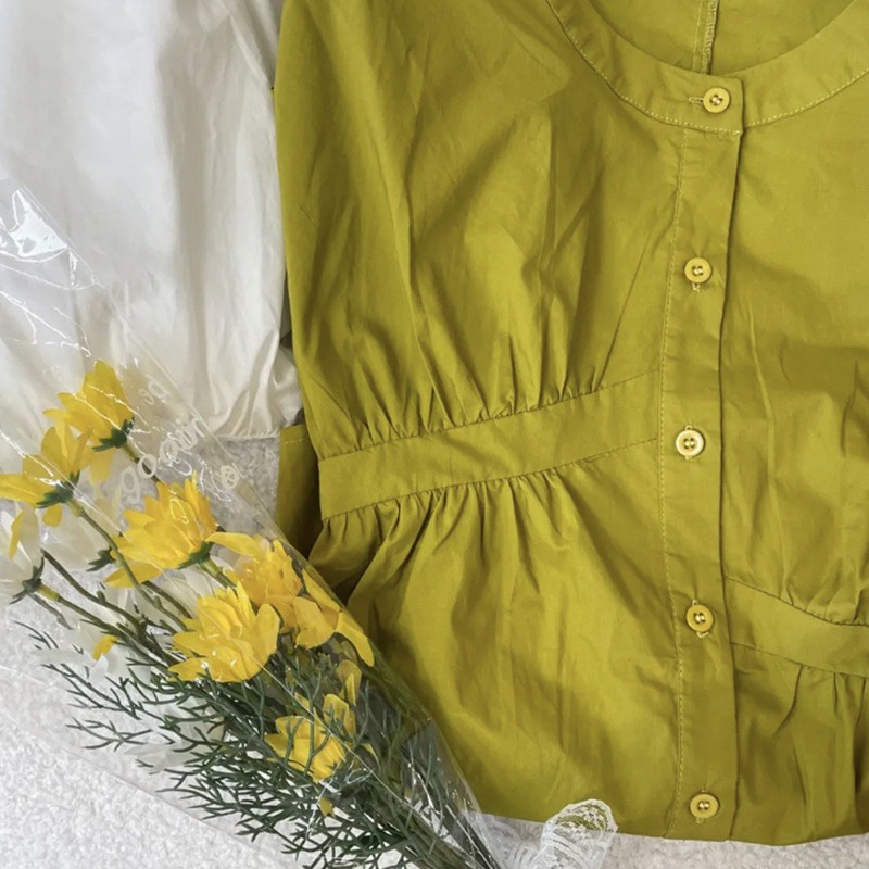 Áo sơ mi nữ áo kiểu nữ thiết kế cách điệu nhún chun eo form rộng rãi thoải mái chất liệu mềm mịn PANOSI - A213