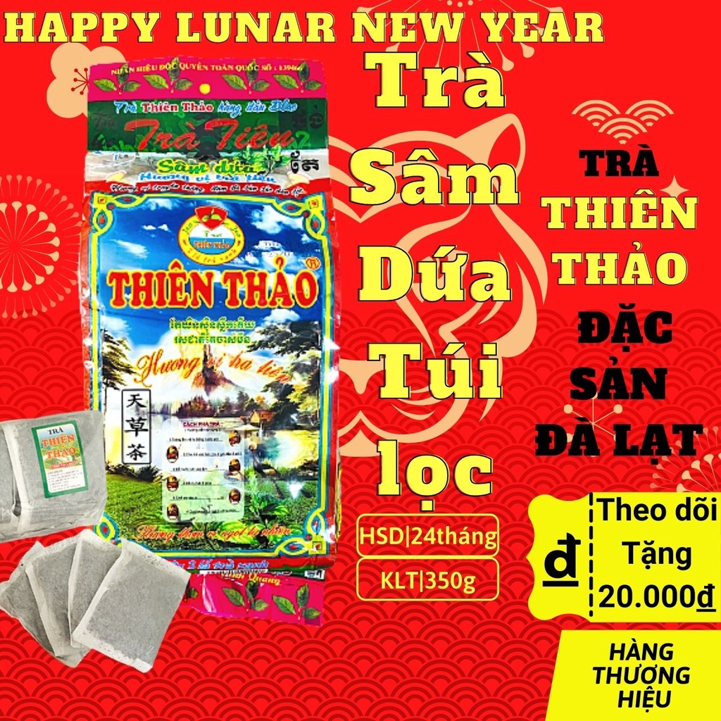 Trà túi lọc sâm dứa Thiên Thảo hương vị trà tiên 350g/60túi lọc đặc sản Đà Lạt_HÀNG CÔNG TY