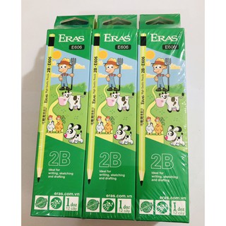 Chì gỗ sơn màu 2b có tẩy e606