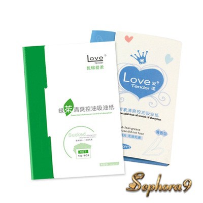 Giấy thấm dầu than hoạt tính và trà xanh Love tender | BigBuy360 - bigbuy360.vn