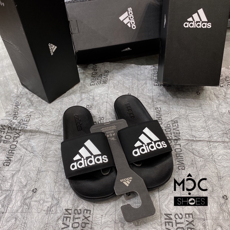 Dép quai ngang Adidas Cloudfoam Comfort Big logo màu Trắng