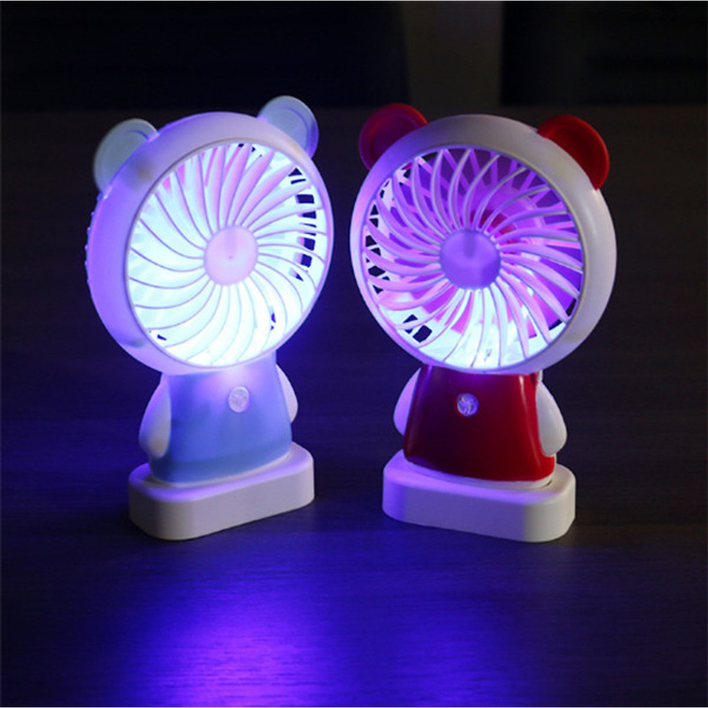 Quạt Tích Điện Mini Có Đèn Cầm Tay Cho Bé | BigBuy360 - bigbuy360.vn