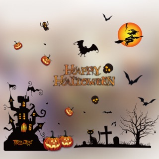 Sticker Trang Trí Halloween Lâu Đài Ma