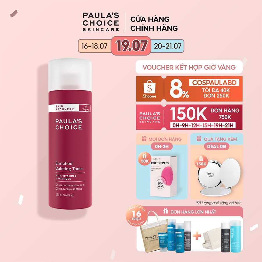 Toner phục hồi độ ẩm cho da Paula's Choice Skin Recovery Enriched Calming Toner 190ml 1250