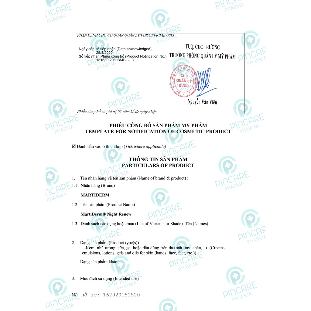 Tinh chất phục hồi da Martiderm Platinum Night Renew Ampoule ( Vỉ ) tái tạo da ban đêm - Hàng chính hãng - PinCare