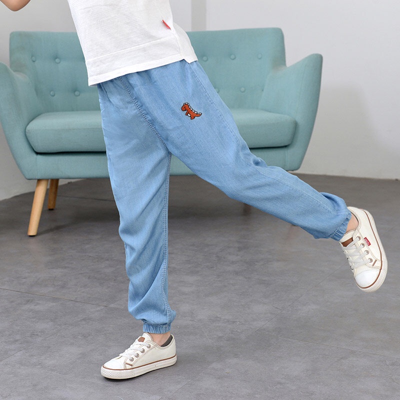 Quần Denim Cotton Mỏng Thời Trang Mùa Hè Dành Cho Trẻ 3-8 Tuổi